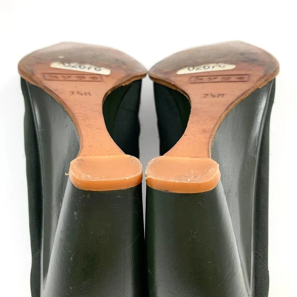 ❌SOLD❌ Vintage 90's HYPE Spain dark green wedge square toe shoes - Picture 10 of 13